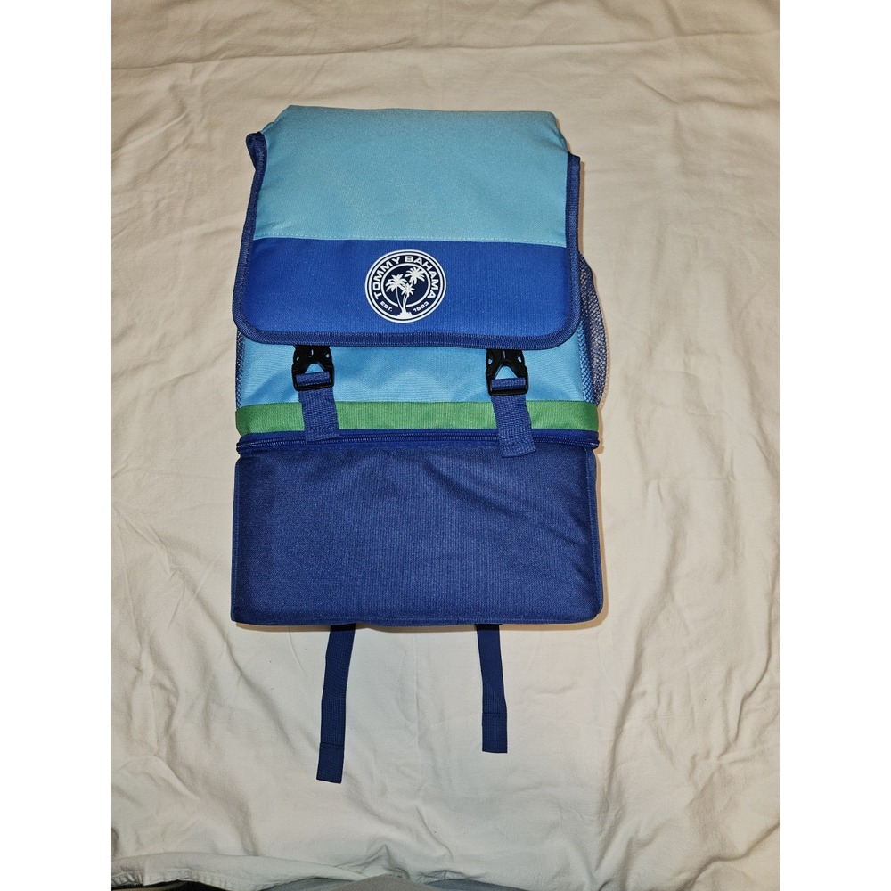 TOMMY BAHAMA Zip Cooler Bag Insulated Backpack 24 Cans Deep Blue - Picture 1 of 12